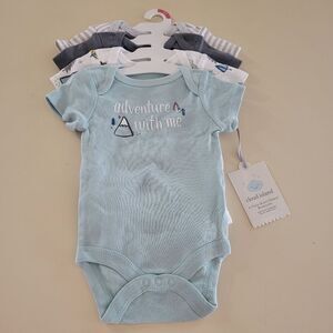 Cloud Island™ Blue Adventure Short Sleeve Bodysuit 4pk Newborn